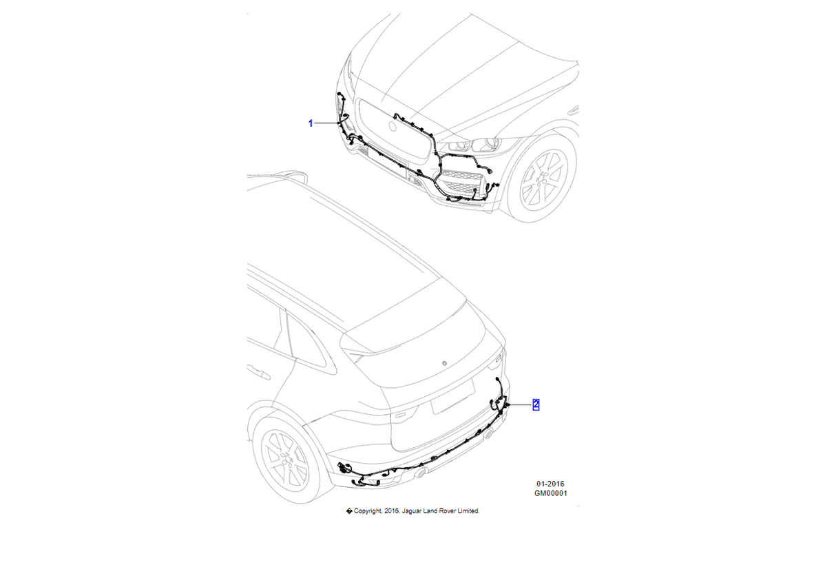 Jaguar Cablaggio paraurti T4A15019